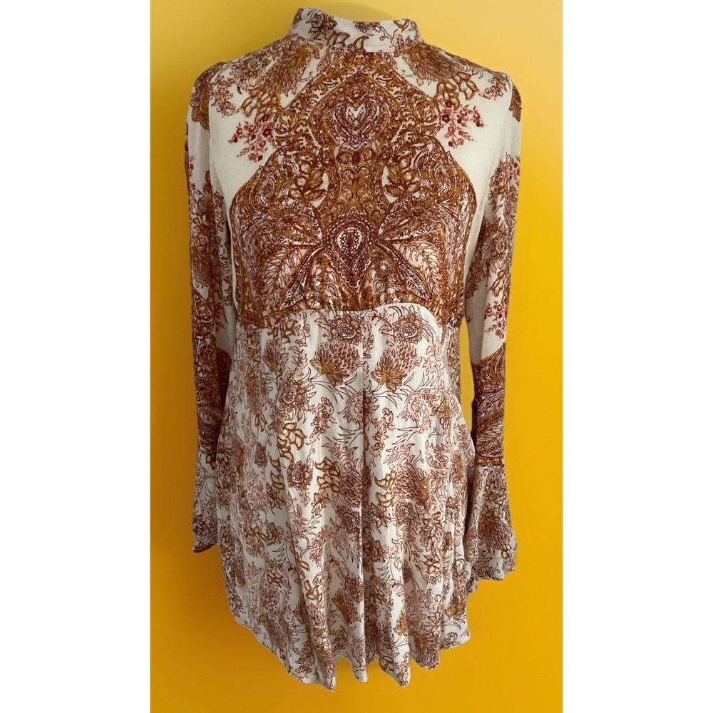 FREE PEOPLE Revolve Festival Lady Luck Printed Tunic Boho Mini Dress  XS NWT